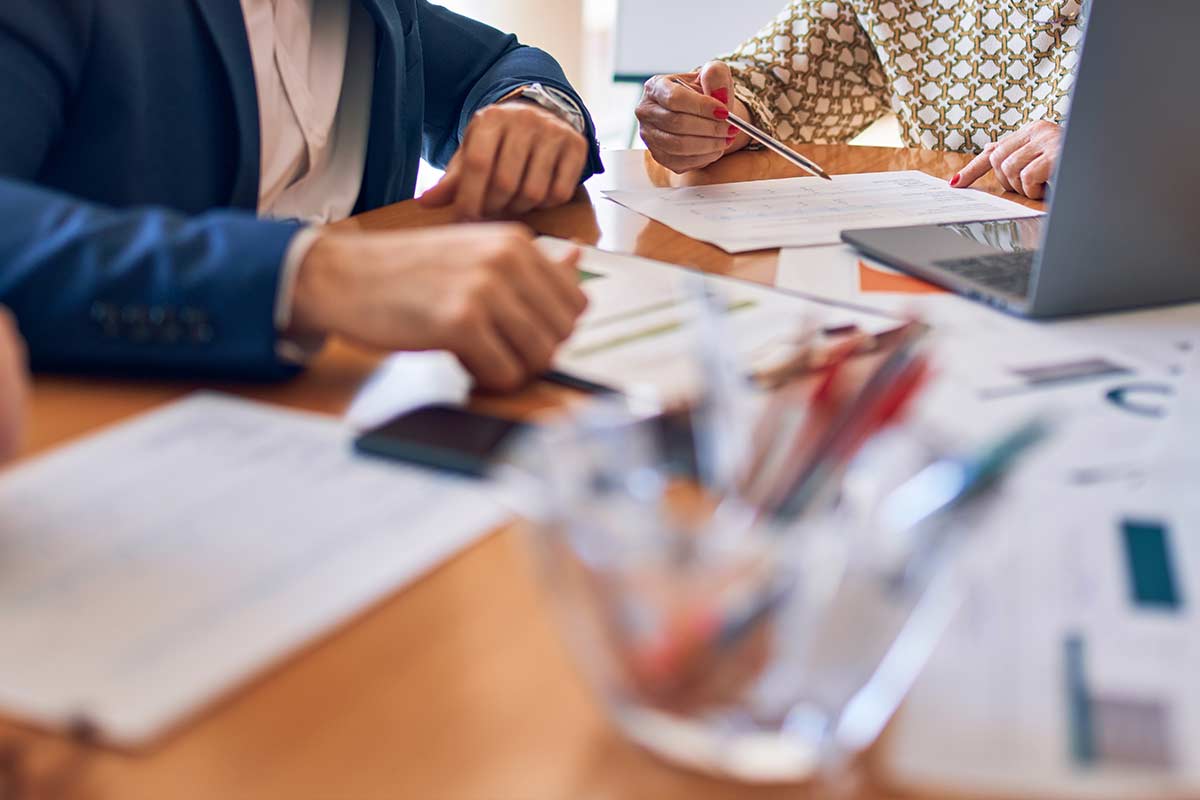 Lawfirm meeting with lawyers